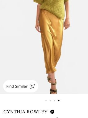 Cynthia Rowley Charmeuse Silk Bias Skirt in Golden Yellow